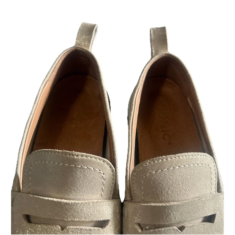 Vionic Uptown Womens Size 6 Leather Penny  Loafers  Slip-Ons Gold Metallic Shoes - Picture 8 of 16